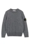 Stone Island Logo Patch Crewneck Jumper In Gray