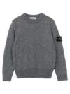 Stone Island Logo Badge Sweater In Gray