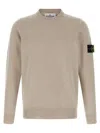 Stone Island Logo Badge Sweater Sweaters And Cardigans Beige In Gray
