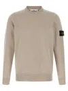 Stone Island Logo Badge Sweater Sweaters And Cardigans Beige In Gray
