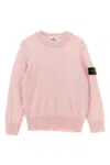 Stone Island Logo Badge Sweater In Pink