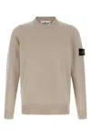 Stone Island Logo Badge Sweater Sweaters And Cardigans Beige In Sand