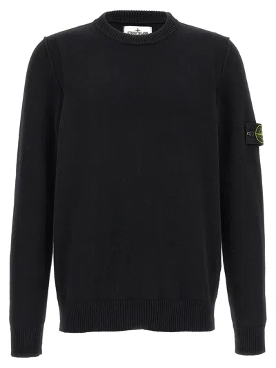 Stone Island Logo Badge Sweater Sweaters And Cardigans Black