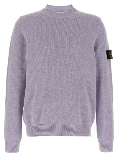 Stone Island Logo Badge Sweater Sweaters And Cardigans Purple In Gray