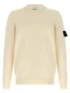 Stone Island Logo Badge Sweater Sweaters And Cardigans White In Neutral