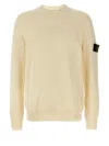 Stone Island Regular-fit Crewneck Sweatshirt With Ribbed Inserts In White