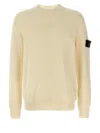 Stone Island Regular-fit Crewneck Sweatshirt With Ribbed Inserts In White