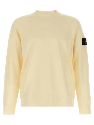 Stone Island Logo Badge Sweatshirt In White