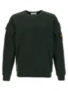Stone Island Logo Patch Pullover Sweatshirt In Green