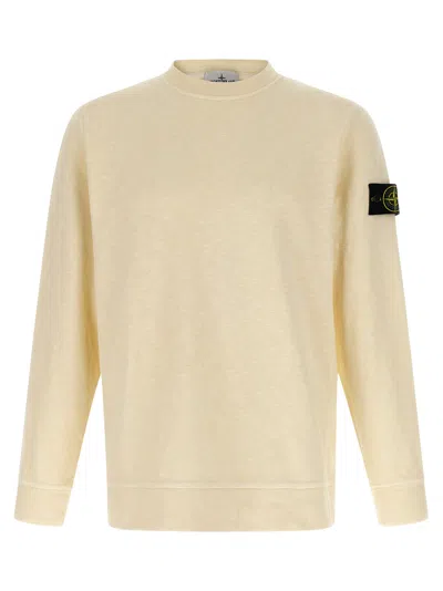 STONE ISLAND LOGO BADGE SWEATSHIRT BEIGE
