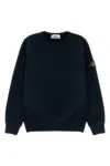 Stone Island Ribbed Crewneck Sweater With Long Sleeves In Blue