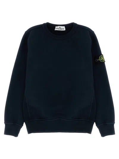 Stone Island Kids' Logo Badge Sweatshirt In Blue