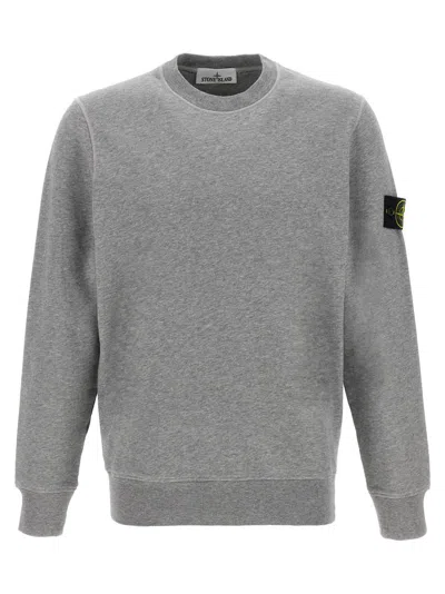 Stone Island Logo Badge Sweatshirt In Brown