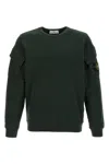 Stone Island Crewneck Sweatshirt In Brushed Organic Cotton In Green