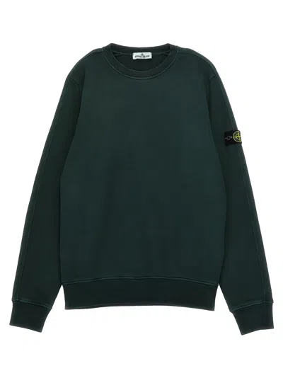 Stone Island Kids' Logo Badge Sweatshirt In Green