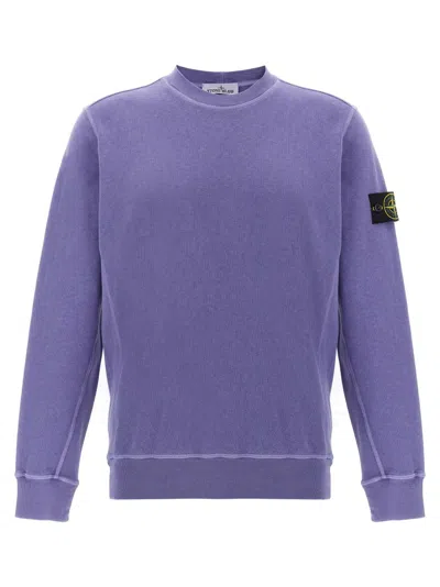 Stone Island Logo Badge Sweatshirt In Purple