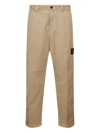 Stone Island Mercerised Organic Cotton Ripstop Garment Dyed In Neutral