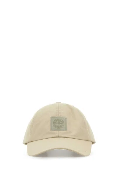 Stone Island Ghost S00f1 Patch Logo Cap In Beige