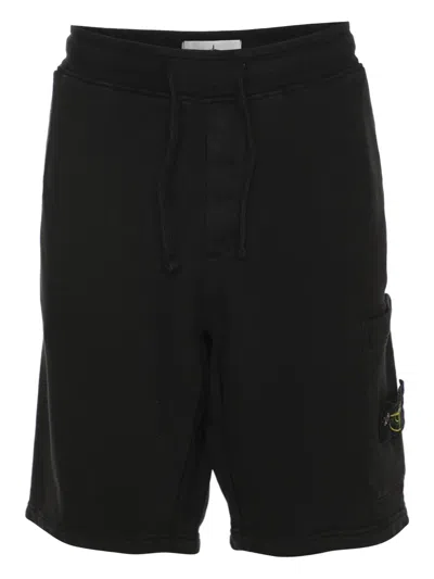 Pre-owned Stone Island Logo-patch Track Shorts In Black