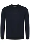 Stone Island Logo-printed Crewneck Sweatshirt In Blue