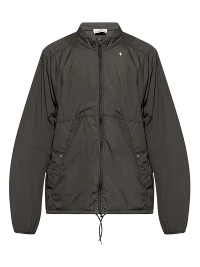 Stone Island Logo Bomber Jacket In Black