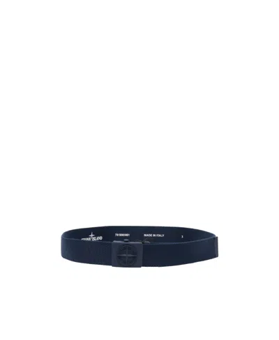 Stone Island Logo-buckle Belt In Black