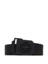 Stone Island Logo-buckle Tape Belt In Black