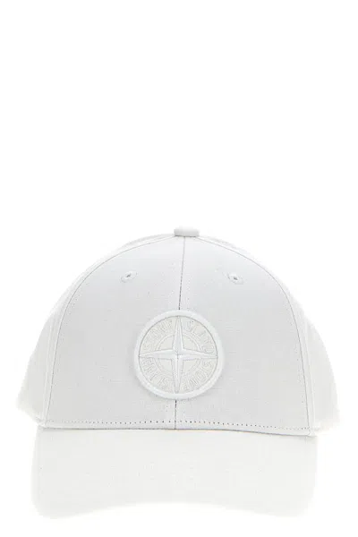 Stone Island Logo Cap In White