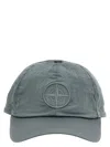 Stone Island Logo Cap Hats Gray In Gray