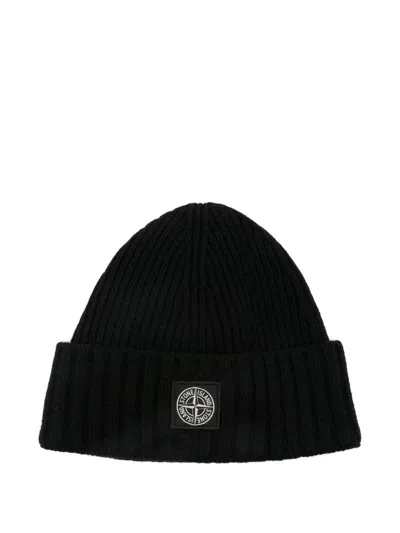 Stone Island Kids' Logo Cap  In Black