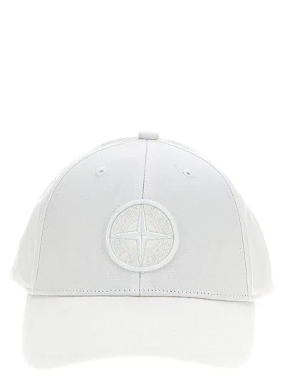 Stone Island Logo Cap In White