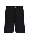 Stone Island Logo Badge Bermuda Shorts In Black