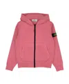 Stone Island Logo Casual Coat In Pink