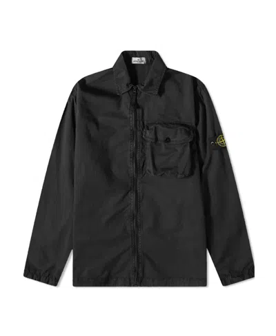 Stone Island Logo Casual Jacket In Black