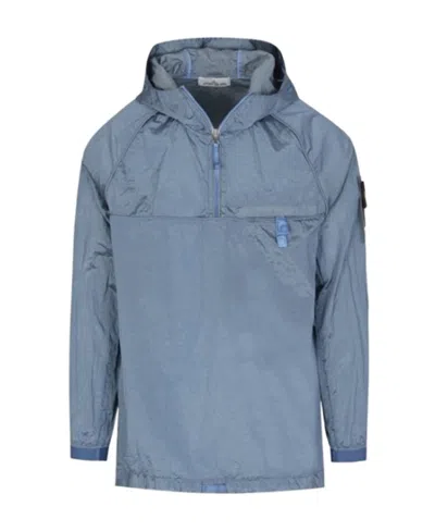 Stone Island Logo Casual Jacket In Blue