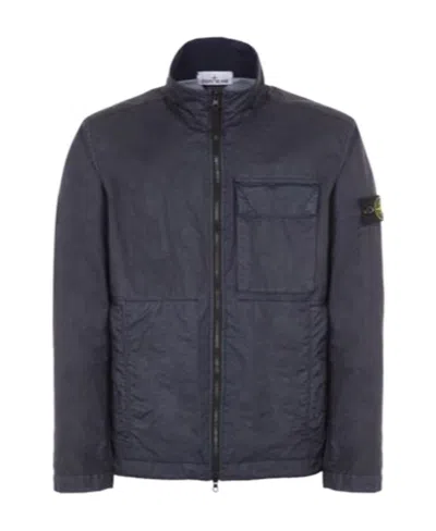Stone Island Logo Casual Jacket In Blue