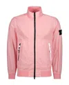 Stone Island Logo Casual Jacket In Pink