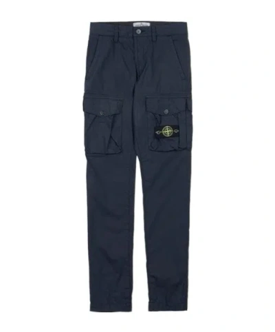 Stone Island Logo Casual Pants In Black