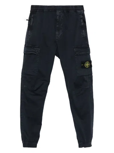 STONE ISLAND LOGO COTTON CARGO TROUSERS