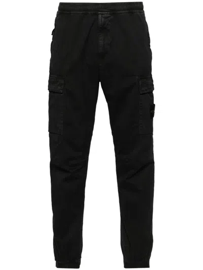 STONE ISLAND LOGO COTTON CARGO TROUSERS