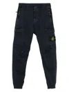 Stone Island Elasticated-cuff Cargo Trousers In Blue