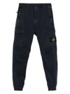 Stone Island Elasticated-cuff Cargo Trousers In Blue