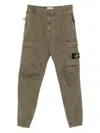 Stone Island Cargo Pocket Elasticated Trousers In Gray
