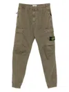 Stone Island Cargo Pocket Elasticated Trousers In Green