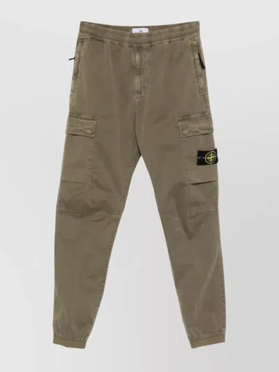 STONE ISLAND LOGO COTTON CARGO TROUSERS