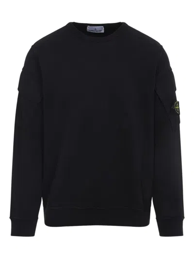 STONE ISLAND STONE ISLAND LOGO COTTON CREWNECK SWEATSHIRT
