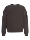 Stone Island Logo Crewneck Sweatshirt In Brown
