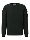 Stone Island Black Sweatshirt With Pockets And Compass Logo In Gray