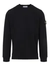 Stone Island Logo-detail Crew-neck Sweatshirt In Black