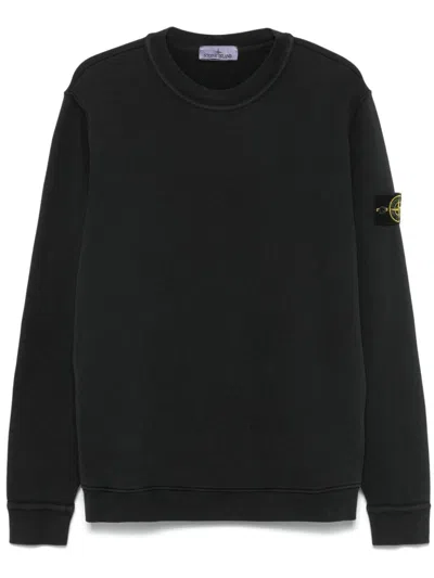 STONE ISLAND LOGO COTTON CREWNECK SWEATSHIRT